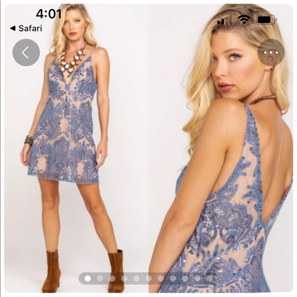 Free people night shimmer mini dress